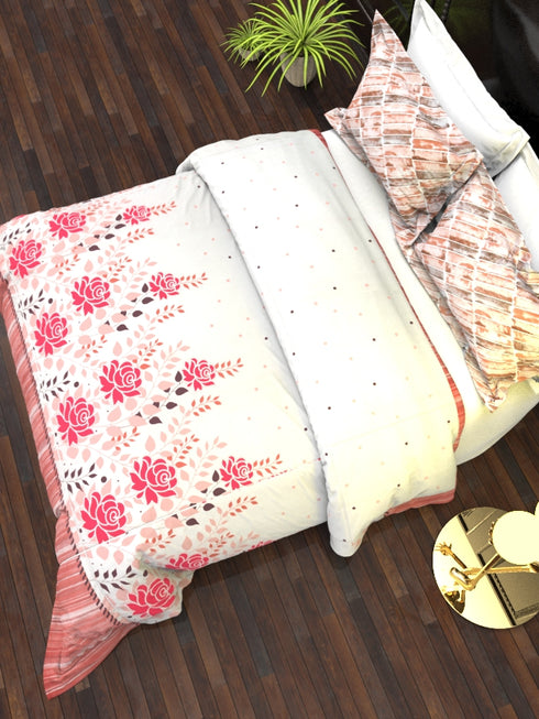 The White Moss DC London Double Bed 100% Cotton bedsheet with 2 pillow covers